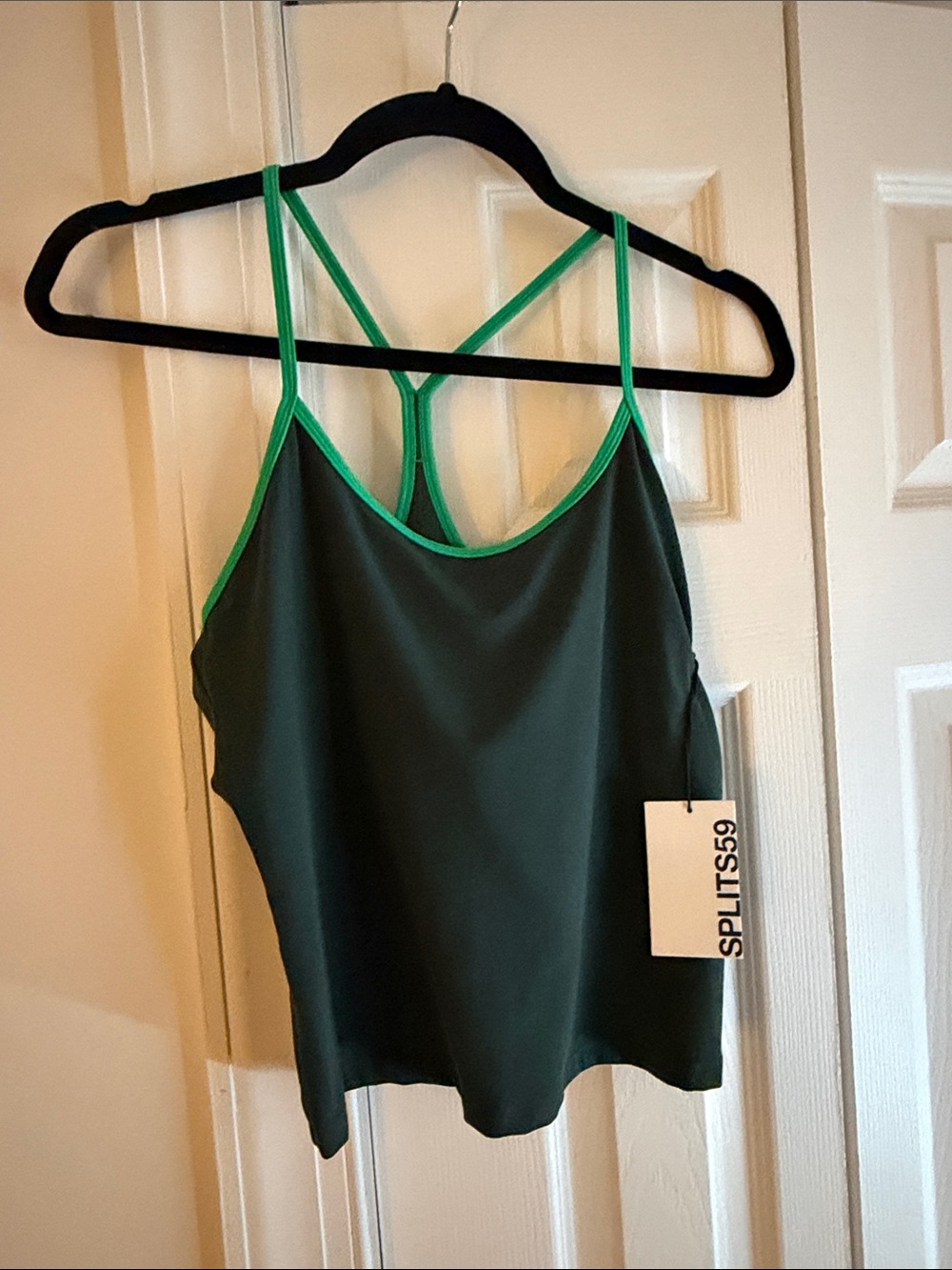 Splits59 Green Tank Top with Bright Green Trim